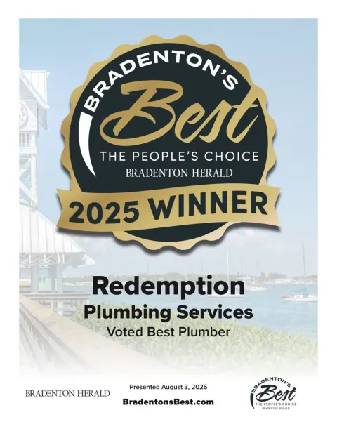 Bradenton's Best 2025 People's Choice award naming Redemption Plumbing Services Best Plumber